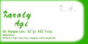 karoly agi business card